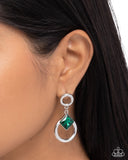 Paparazzi Indulgent Icon - Green Earring