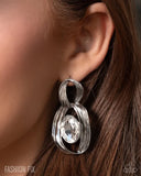 Paparazzi Ambitious Acclaim - White Earring