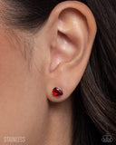 Paparazzi Teardrop Transit - Red Earring