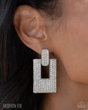 Paparazzi Sophisticated Stage - White Earring