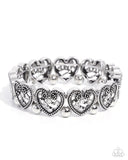 Paparazzi Historic Heartthrob - White Bracelet