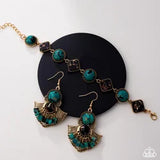 Paparazzi Free-Spirited Feat - Green Bracelet
