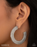 Paparazzi Audacious Allure - White Earring
