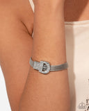 Paparazzi Boldly Buckled - White Bracelet
