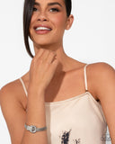 Paparazzi Boldly Buckled - White Bracelet