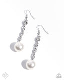 Paparazzi Genial Glam - White Earring