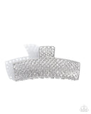 Paparazzi Glittery Gesture Surprise - White Hair Clip