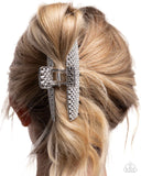 Paparazzi Glittery Gesture Surprise - White Hair Clip