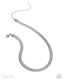 Paparazzi Herringbone Haute - Silver Necklace