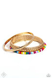 Paparazzi Multicolored Medley - Gold Bracelet