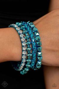 Paparazzi Punk Pattern - Blue Bracelet