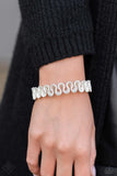 Paparazzi Scrunched Surety - White Bracelet