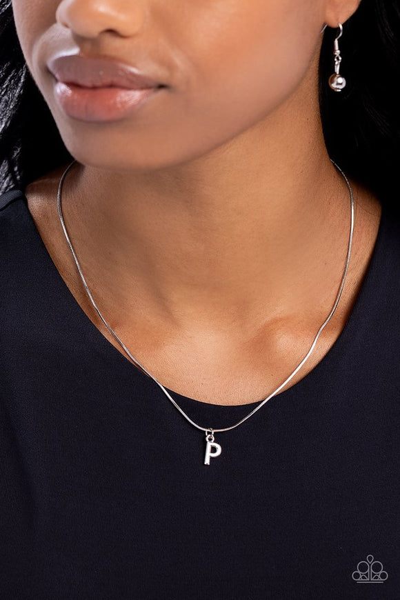Paparazzi Seize the Initial - Silver - P Necklace