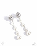 Paparazzi Modish Motif - White Earring