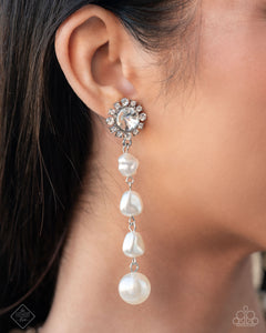 Paparazzi Modish Motif - White Earring