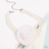 Paparazzi Radiant Rosette - White Necklace