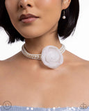 Paparazzi Radiant Rosette - White Necklace