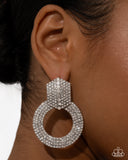 Paparazzi Sparkly Safeguard - White Earring