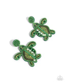 Paparazzi Turtle Tapestry - Green Earring