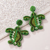 Paparazzi Turtle Tapestry - Green Earring
