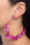 Paparazzi Shimmery Swarm - Pink Earring
