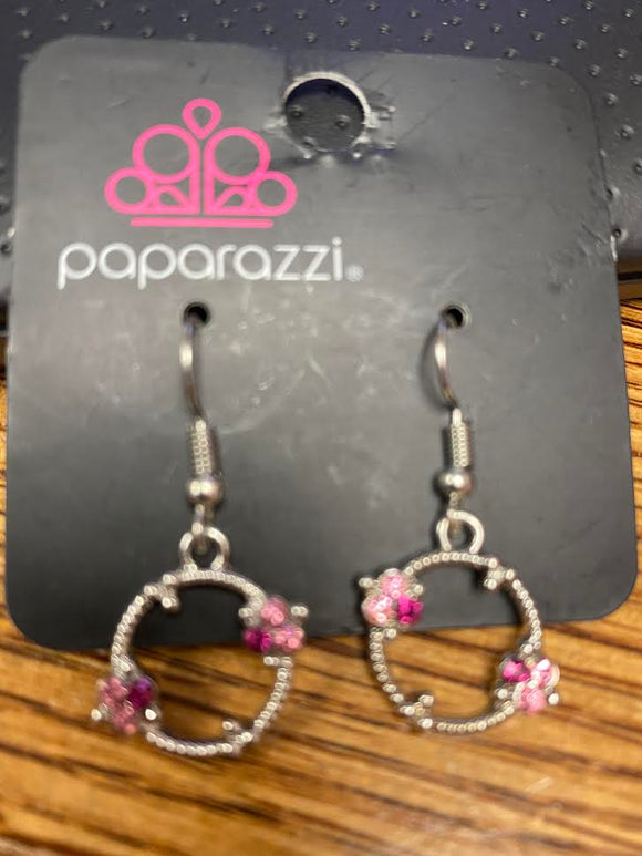 Mini Circle Earrings - Pink