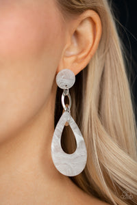 Paparazzi Beach Oasis - White Earrings