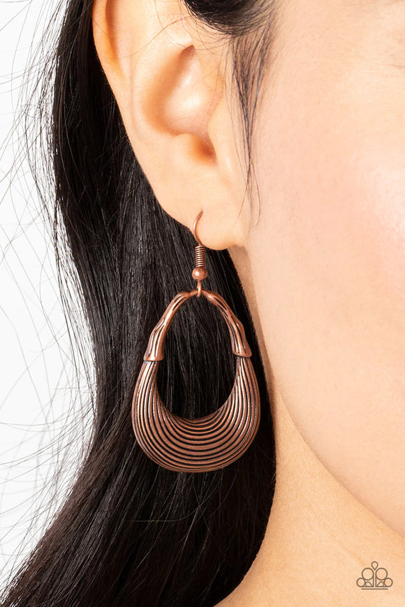 Paparazzi Terra Timber - Copper Earrings