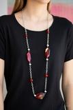Paparazzi Crystal Charm - Red Necklace