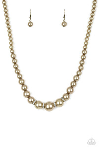 Party Pearls - Brass Necklace