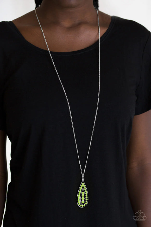 Paparazzi Tiki Tease - Green Necklace