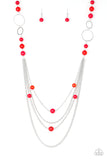 Paparazzi Bubbly Bright - Red Necklace