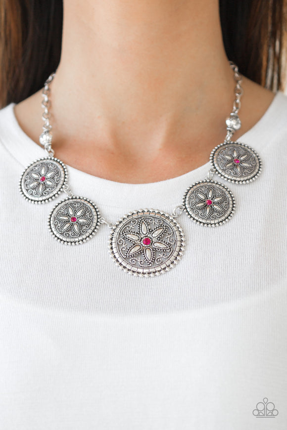 Paparazzi Written In The STAR LILIES - Pink Necklace