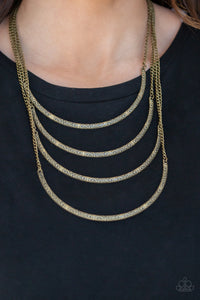 Paparazzi It Will Be Over MOON - Brass Necklace