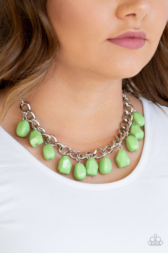 Paparazzi Take The COLOR Wheel! - Green Necklace
