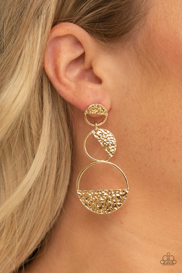 Triple Trifecta - Gold Earrings