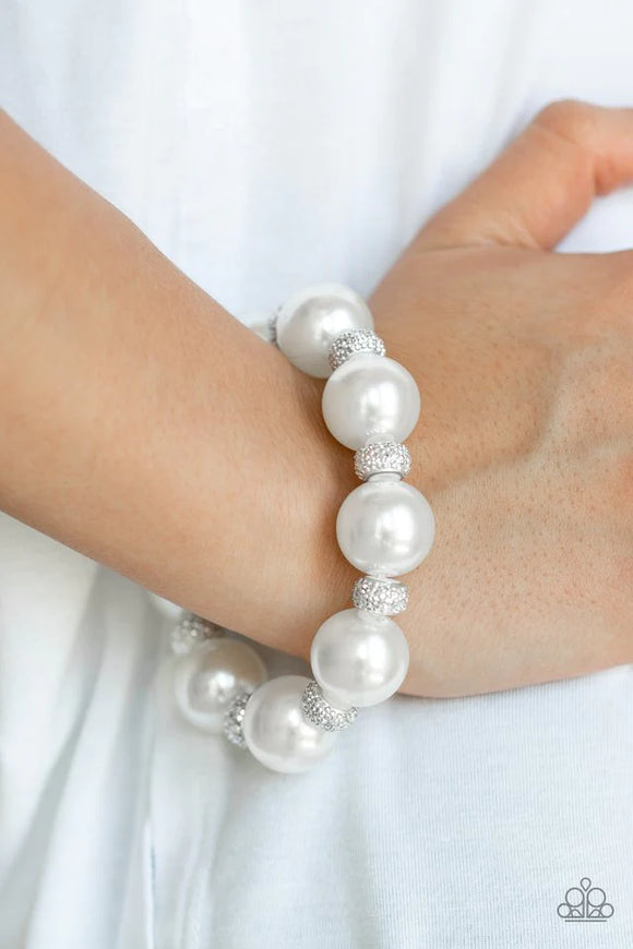 Paparazzi Extra Elegant - White Bracelet