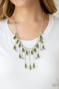 Paparazzi Fleur de Fringe - Green Necklace