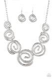 Paparazzi Statement Swirl - Silver Necklace