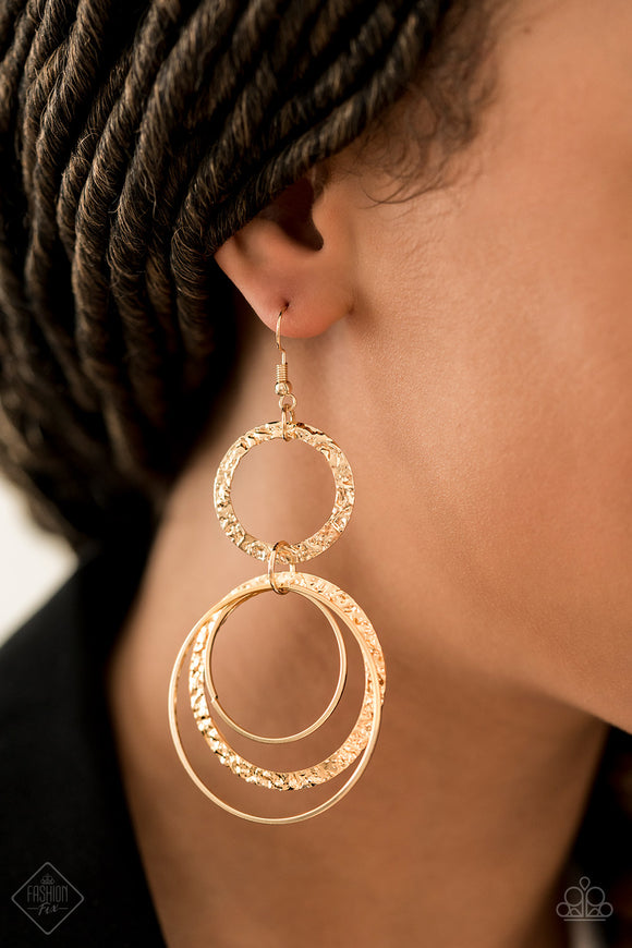 Paparazzi Eclipsed Edge - Gold Earrings