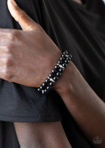 Paparazzi Downtown Debut - Black Bracelet