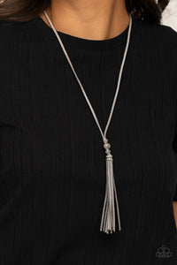 Paparazzi Hold My Tassel - Silver Necklace