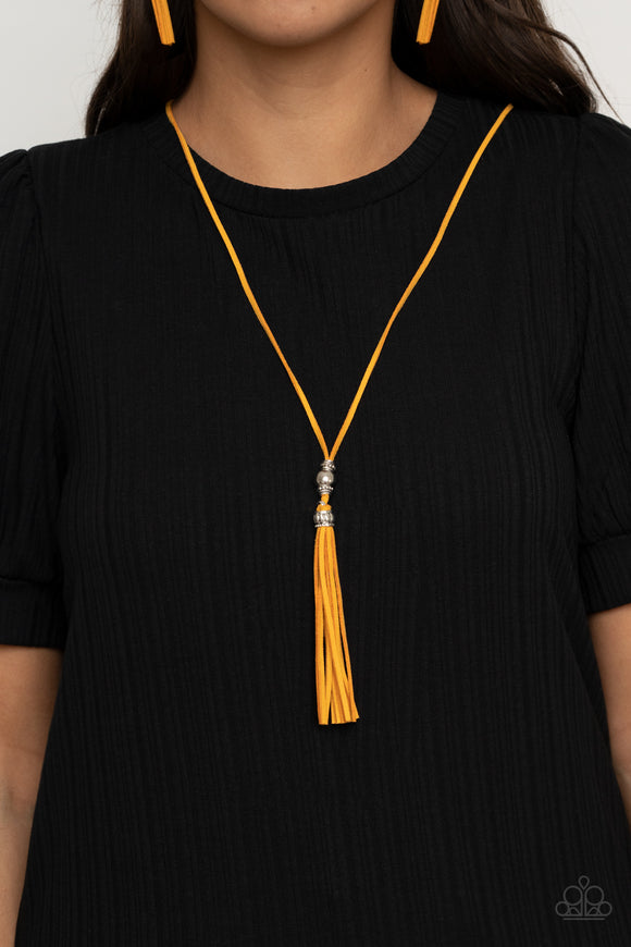 Paparazzi Hold My Tassel - Yellow Necklace