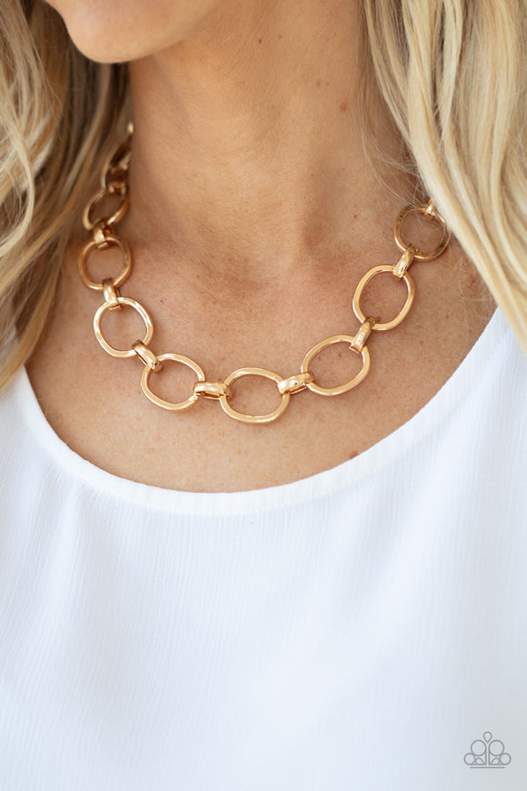 Paparazzi HAUTE-ly Contested - Gold Necklace