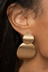 Paparazzi Here Today, GONG Tomorrow - Gold Earring