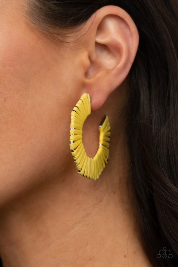 Paparazzi Fabulously Fiesta - Yellow Earrings