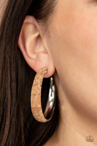 Paparazzi A CORK In The Road - Silver Earrings