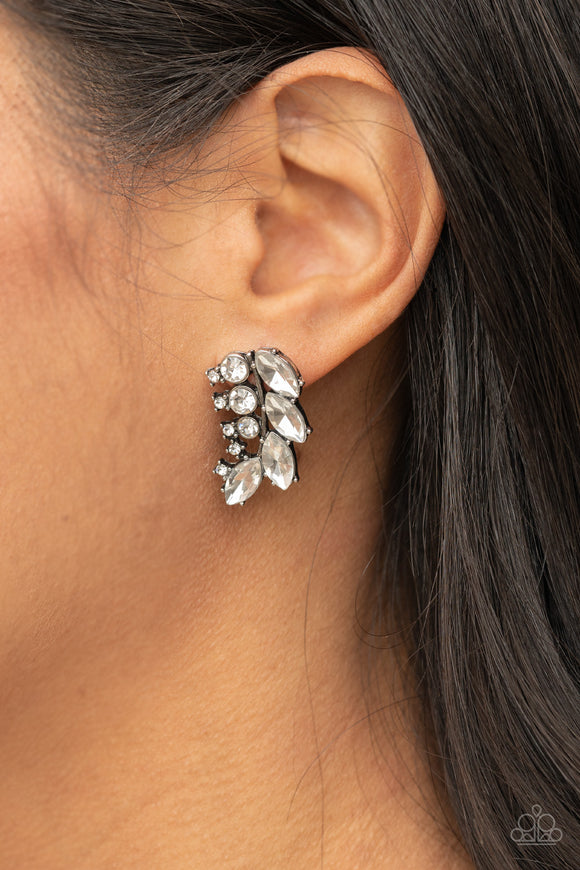 Paparazzi Flawless Fronds - White Earrings