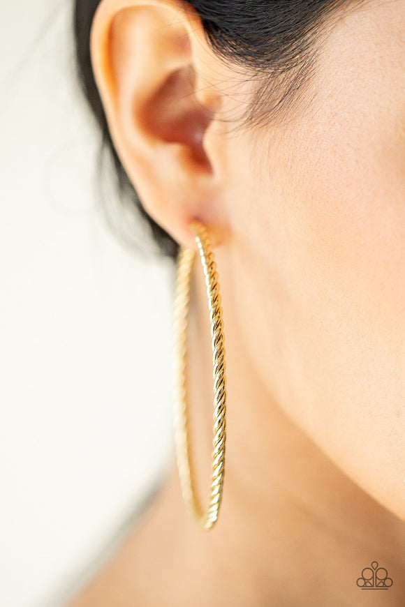 Paparazzi Resist The Twist - Gold Earrings