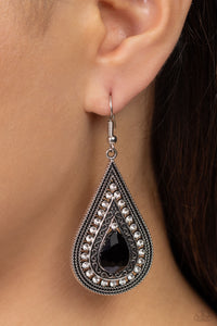 Paparazzi Metro Masquerade - Black Earring